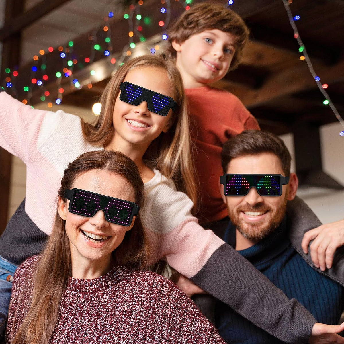 LED Glasses Light up Dynamic Party Favor Glasses Festival Christmas USB Rechargeable LED Rave Glowing Flashing Glasses