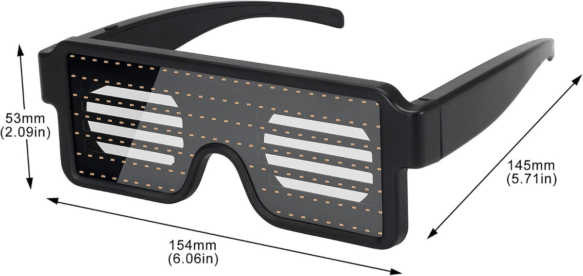 LED Glasses Light up Dynamic Party Favor Glasses Festival Christmas USB Rechargeable LED Rave Glowing Flashing Glasses