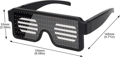 LED Glasses Light up Dynamic Party Favor Glasses Festival Christmas USB Rechargeable LED Rave Glowing Flashing Glasses