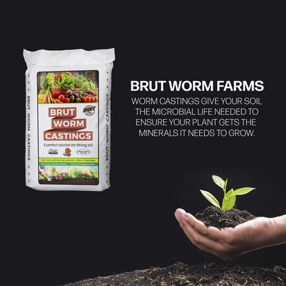Brut Worm Farms Organic Worm Castings Soil Builder, 30 Pound Bag