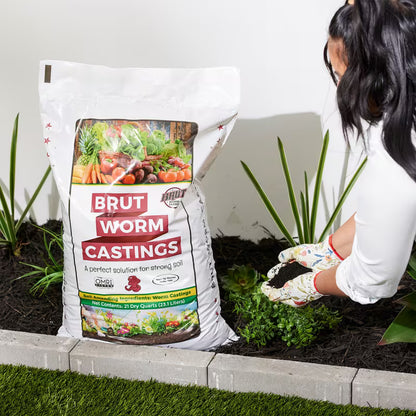 Brut Worm Farms Organic Worm Castings Soil Builder, 30 Pound Bag