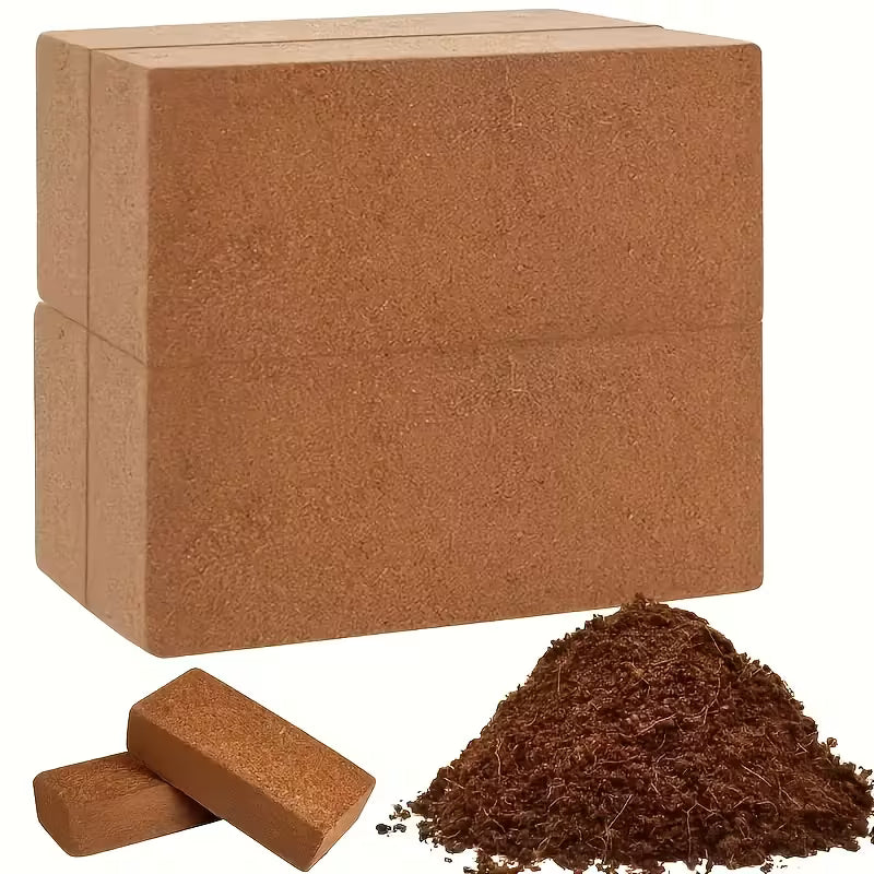 Premium Compressed Coco Coir Bricks – Organic Planting Substrate for Gardening, Flowers & Vegetables