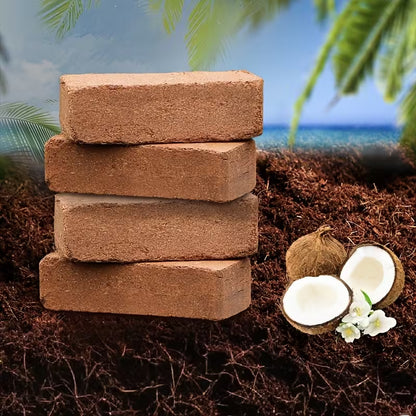 Premium Compressed Coco Coir Bricks – Organic Planting Substrate for Gardening, Flowers & Vegetables