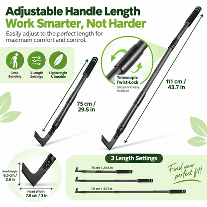 Long Handle Crack Weeder Tool – L-Shaped Crevice Weeder for Sidewalks & Patios