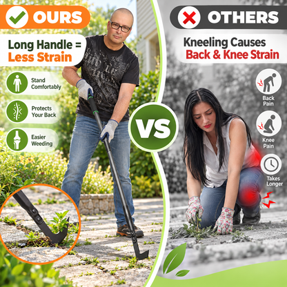 Long Handle Crack Weeder Tool – L-Shaped Crevice Weeder for Sidewalks & Patios