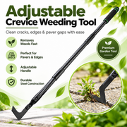 Long Handle Crack Weeder Tool – L-Shaped Crevice Weeder for Sidewalks & Patios