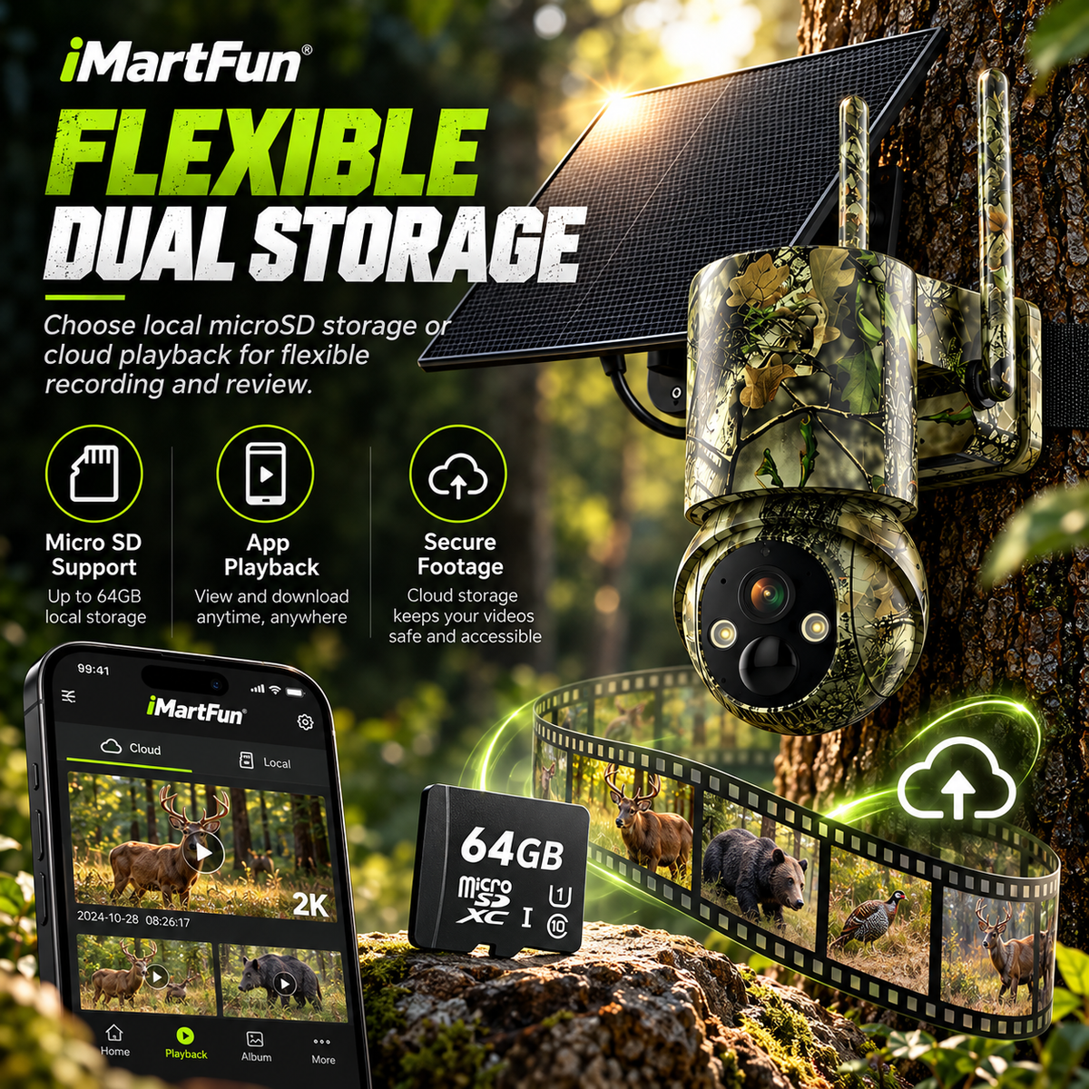4G LTE Solar Trail Camera – 1080P Cellular Security Camera with 360° Pan