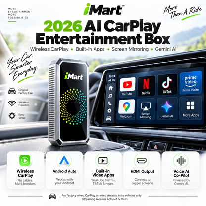 Wireless CarPlay AI Box – Netflix, YouTube & TikTok