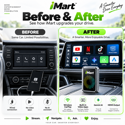 Wireless CarPlay AI Box – Netflix, YouTube & TikTok