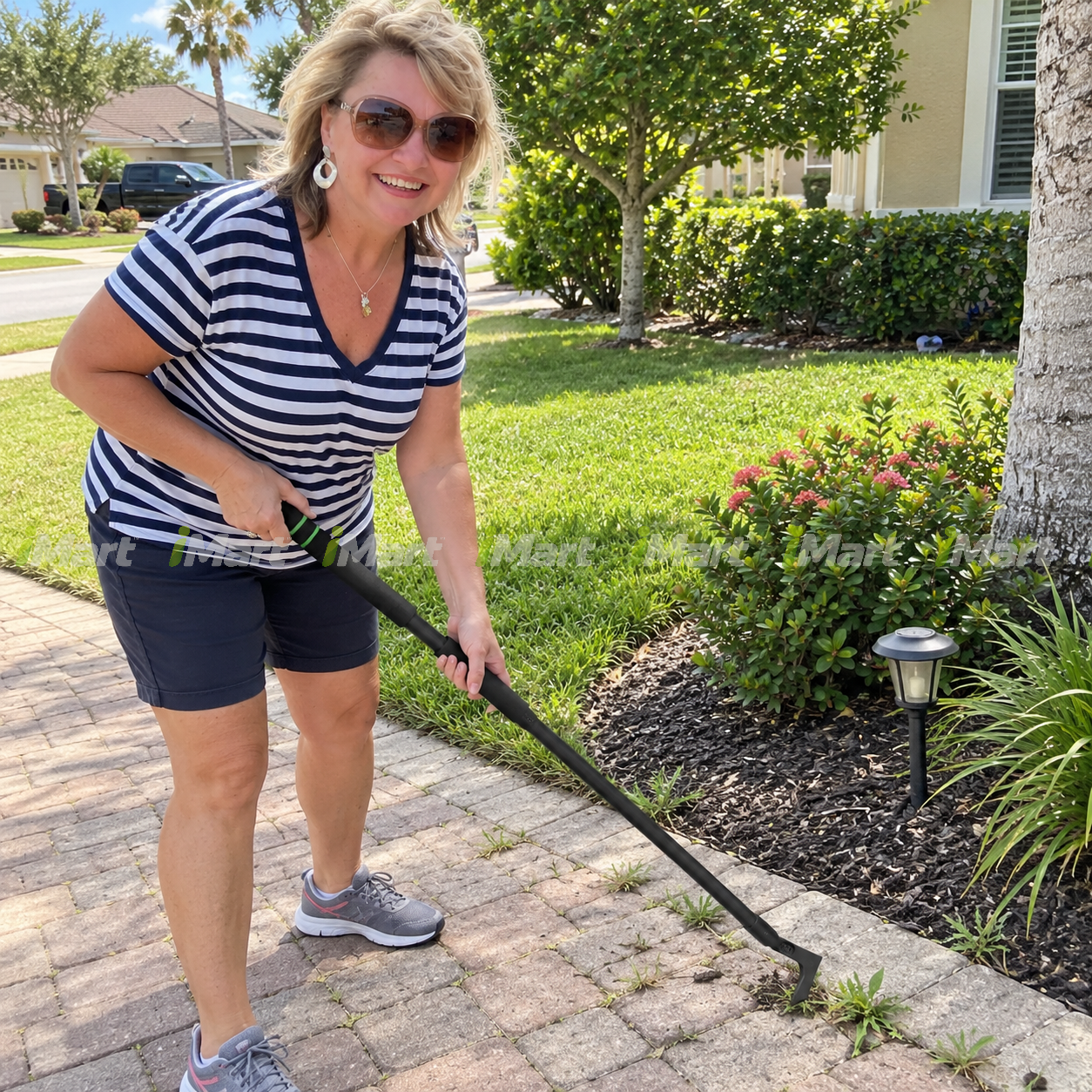 
Rob using adjustable crevice weeder