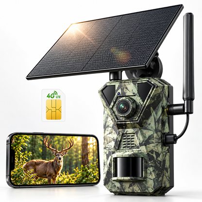 4G LTE Solar Trail Camera – 1080P Cellular Security Camera with 360° Pan