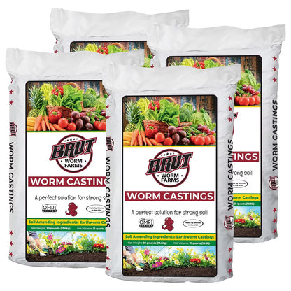 Brut Worm Farms Organic Worm Castings Soil Builder, 30 Pound Bag