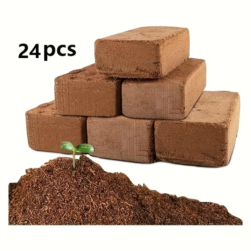 Premium Compressed Coco Coir Bricks – Organic Planting Substrate for Gardening, Flowers & Vegetables