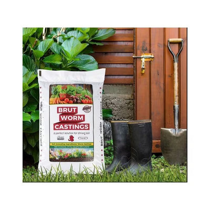 Brut Worm Farms Organic Worm Castings Soil Builder, 30 Pound Bag