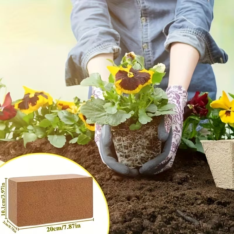 Premium Compressed Coco Coir Bricks – Organic Planting Substrate for Gardening, Flowers & Vegetables