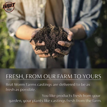 Brut Worm Farms Organic Worm Castings Soil Builder, 30 Pound Bag