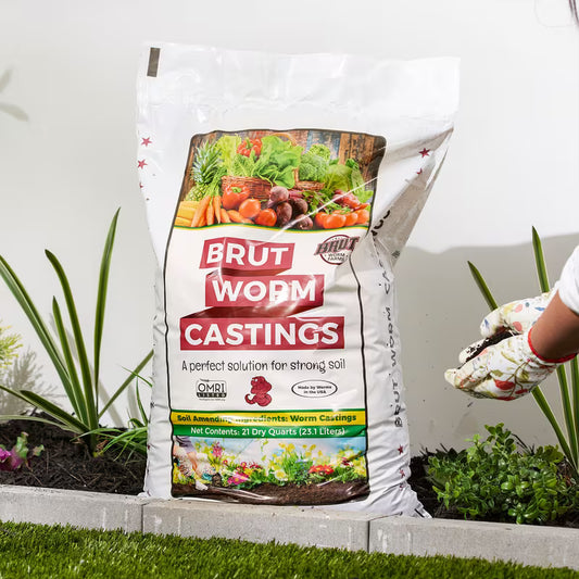 Brut Worm Farms Organic Worm Castings Soil Builder, 30 Pound Bag